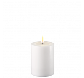 Deluxe Home Art - Witte kaars - Echte vlam LED - 7.5 cm. x 10 cm.