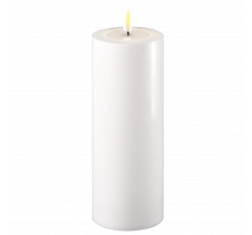 Deluxe Home Art - Witte kaars - Echte vlam LED - 7.5 cm. x 15 cm.
