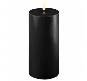 Deluxe Home Art - Zwarte kaars - Echte vlam LED - 10 cm. x 20 cm.