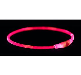 Trixie - Flash Ring halsband - Kunststof/TPU - Rood - 65 cm/ø 8 mm