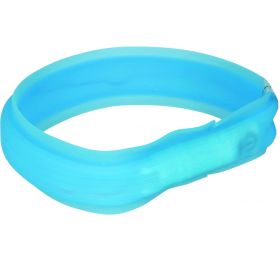 Trixie - Flash halsband - Siliconen - Blauw - 70 cm/30 mm
